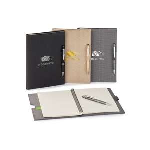Custom Promotional Linen Refillable Hard Cover Journal Combo