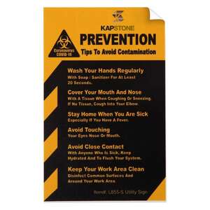 Custom Promotional COVID-19 Prevention Utility Sign 2.5”x 4” Vinyl Sticker