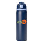 Two-Toned ClipSip 27oz. Stainless Steel Straw Bottle Blue, Navy