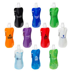Drinkware - Flex 16 oz Foldable Water Bottle with Carabiner