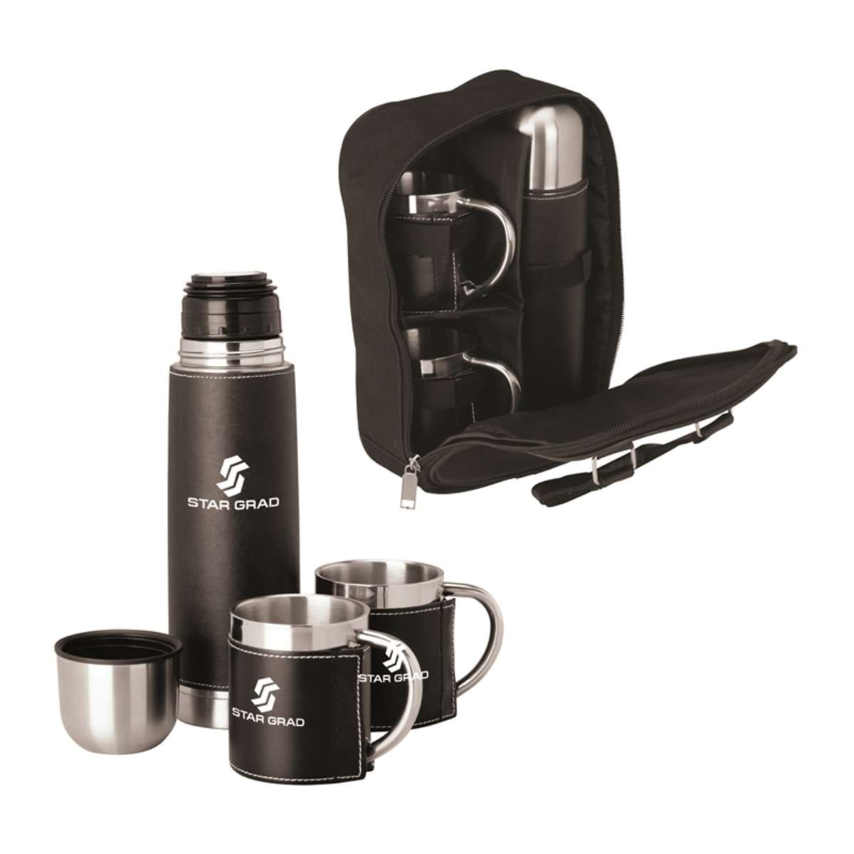 Cinna I Steel Flask and Cup Set with Custom Logo