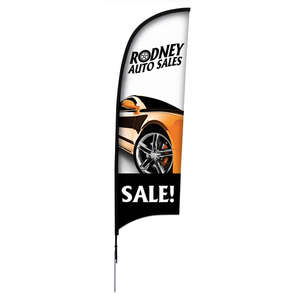 - 9' Razor Sail Sign Kit Single-Sided with Spike Base