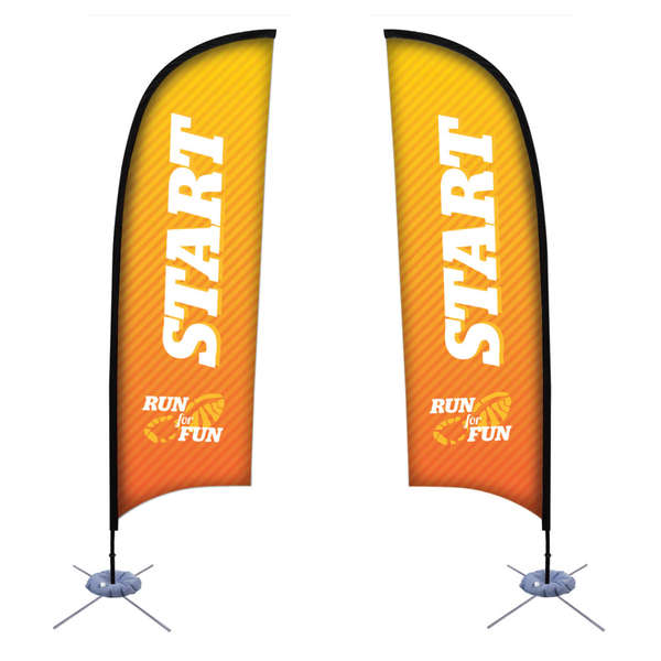 9 Premium Razor Sail Sign Kit Double Sided With Scissor Base