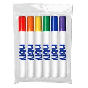 Custom Promotional Washable Marker Six Pack - USA Made