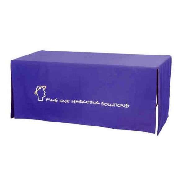 Standard 6 Foot Flat Table Cover 3 Sided Customization Options Custom Standard 6 Foot Flat Table Cover 3 Sided Deluxe