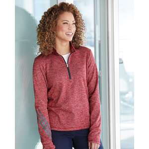 Pullovers - Adidas Women's Brushed Terry Heathered Quarter-Zip Pullover