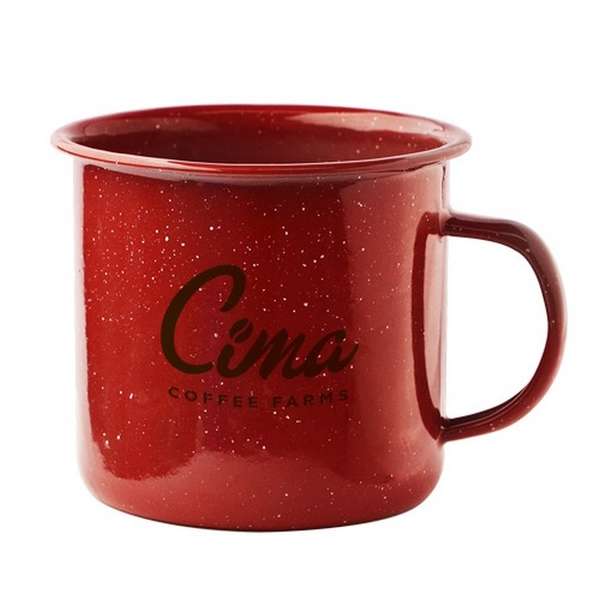 happy camper enamel mug