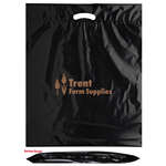 18" x 22" x 3" Oxo Reusable Fold-Over Reinforced Die Cut Bag Black