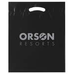 9" x 13" Fold Over Reinforced Die Cut Bag Black