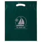 9" x 13" Fold Over Reinforced Die Cut Bag Green, Hunter