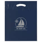 9" x 13" Fold Over Reinforced Die Cut Bag Blue, Navy