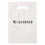 Fold Over Reinforced Die Cut Bag 9" x 13" White