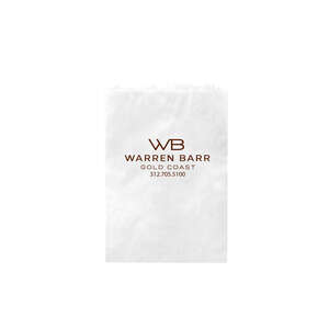 Imprinted  - White Kraft Merchandise Bag - 6 1/2 x 9 1/4
