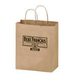 Custom Natural Kraft Twisted Paper Handle Shopper - 8 1/4 x 4 3/4 x 10 1/4