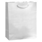 White Gloss Laminated Euro Tote Bag - 8 x 4 x 10 White