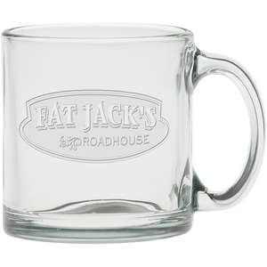 Classic C Handle Mugs - 13 oz. Etched Clear Crystal Coffee Mug