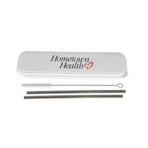 Custom Promotional Stainless Steel Straw - White