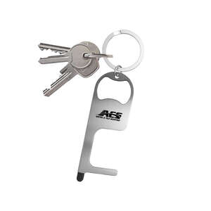 Unique Keychains - Stainless Steel NO Touch Tool with Stylus and Bottle Opener