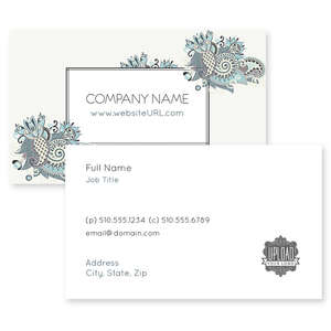 Business Cards - Floral Paisley Business Card 2x3-1/2 Rectangle Horizontal