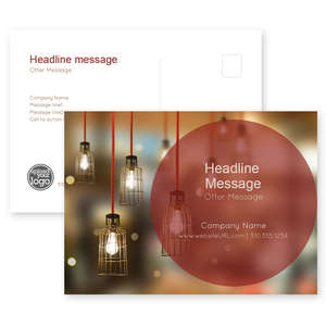 Custom Postcards - Vintage Lights Postcard 5x7 Rectangle Horizontal