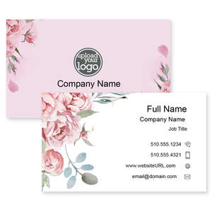 Business Cards - Rose Peonies Business Card 2x3-1/2 Rectangle