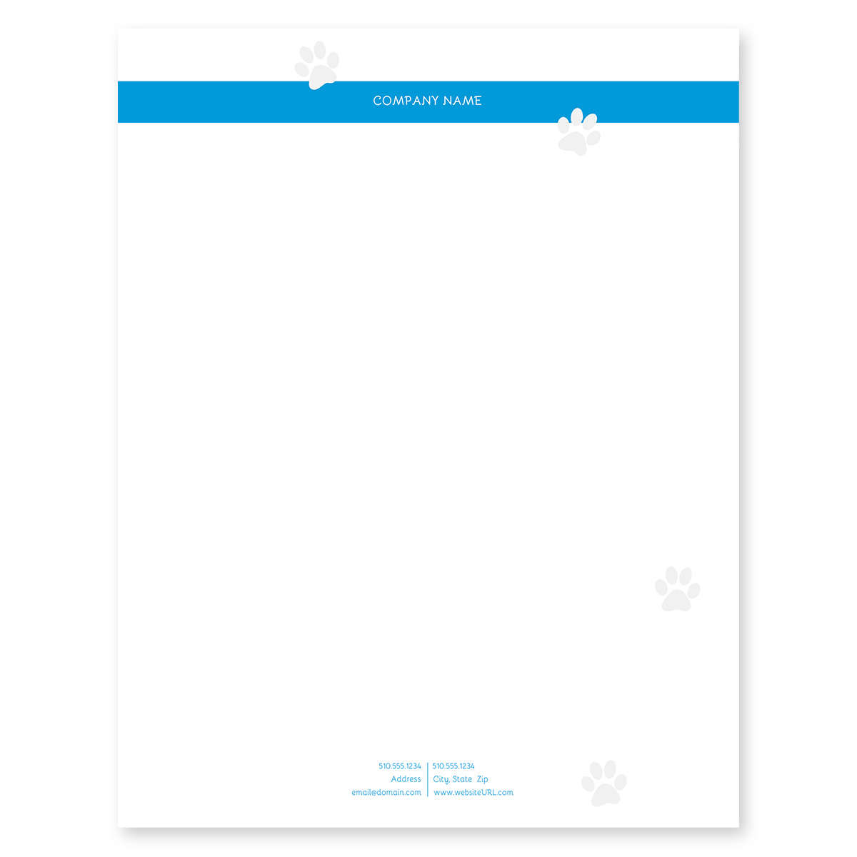 Paw Prints Letterhead 81/2x11 Deluxe