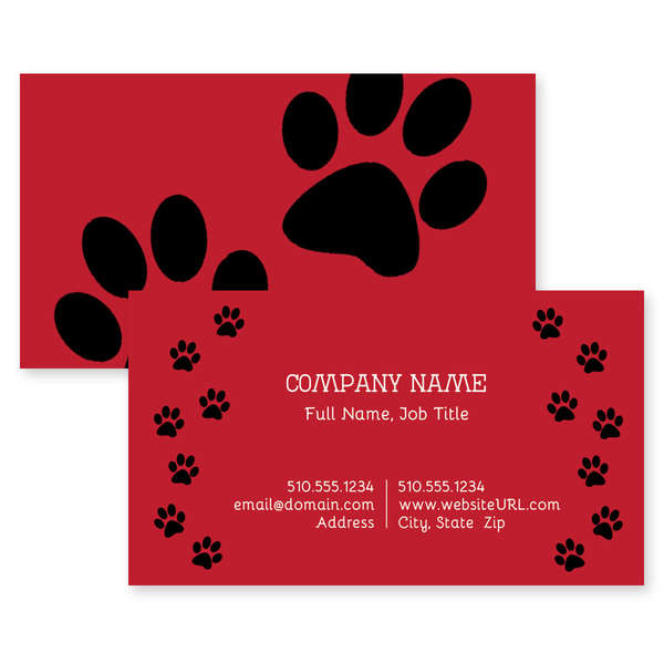 Order Custom Paw Prints Business Card 2x3-1/2 Rectangle