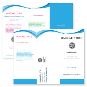 Custom Promotional Blue Flowing LIne Brochure tri-fold 8-1/2x11 Rectangle