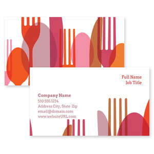 Business Cards - Flatware Fun Business Card 2x3-1/2 Rectangle