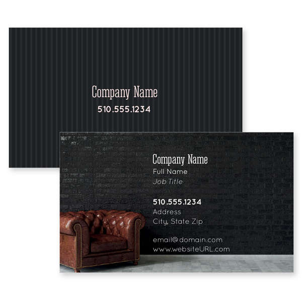 Chair & Sofa Business Card 2x3-1/2 Rectangle Horizontal