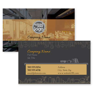 Business Cards - Spoon & Fork Business Card 2x3-1/2 Rectangle Horizontal