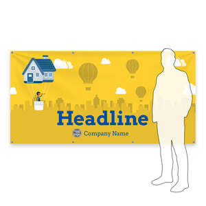 Custom Banners - New Home Adventure Vinyl Banner 4'x8' Rectangle Horizontal