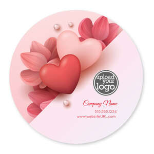 Custom Stickers - Abstract Heart & Flower Sticker 4x4 Circle