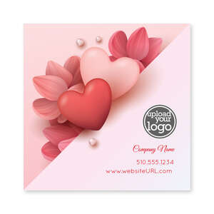 Custom Stickers - Abstract Heart & Flower Sticker 3x3 Square