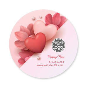 Custom Stickers - Abstract Heart & Flower Sticker 3x3 Circle