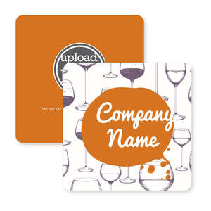 Custom Promotional Merlot to Go Coaster 3-1/2" Round Corner Square