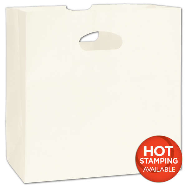 White Kraft Paper Bags With Cut Handles 11 X 6 White Kraft Paper Bags With Cut Handles 11 X 6