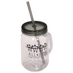 Country Mason Jar 30 oz Sipper Smoke, Translucent