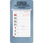 Weekly Memo Calendar, Highlighted Holidays Blue, Metallic
