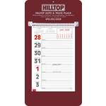 Weekly Memo Calendar, Highlighted Holidays Maroon