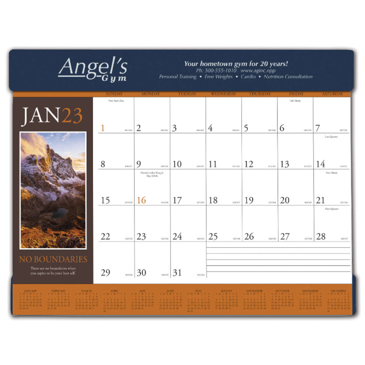 Motivations Desk Pad Calendar 2023 Deluxe