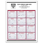 Custom Span-A-Year Calendar, Red & Blue Grid - 2026