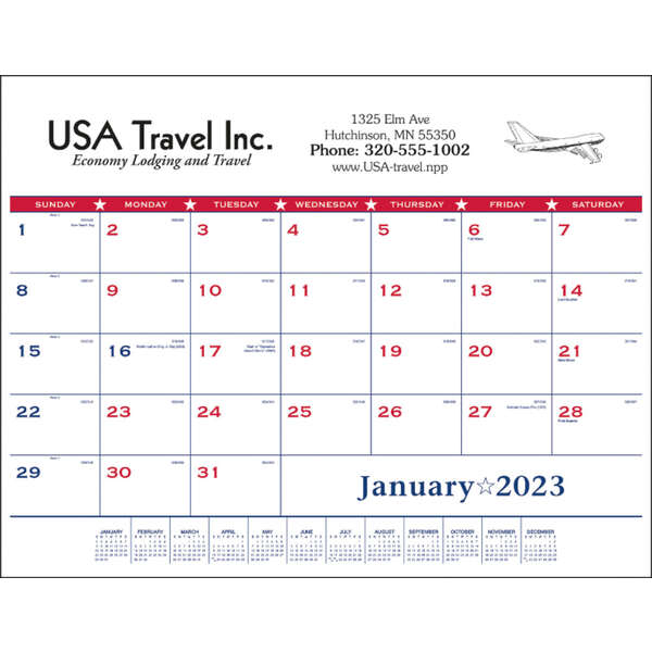 Patriotic Desk Pad Calendar 2023 Deluxe