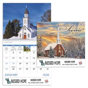 Office Gifts - Scenic Churches Calendar, Spiral