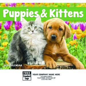 Custom Promotional Puppies & Kittens Calendar, Stapled