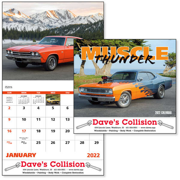 Muscle Thunder Calendar, Stapled - 2022, Customization Options - Deluxe.ca | Deluxe
