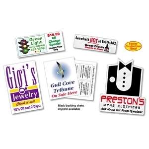 Custom Promotional 11-17 Sq In, Clear Vinyl Static Cling