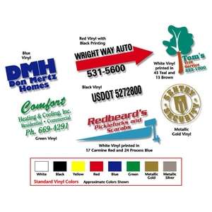 Buttons, Stickers and Patches - 17 sq. in. or less Vinyl Cut Sign, 5 Year